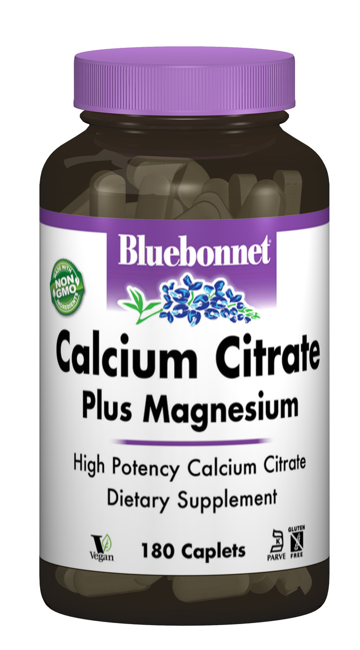 Цитрат Кальцію + Магній, Bluebonnet Nutrition, 180 капсул