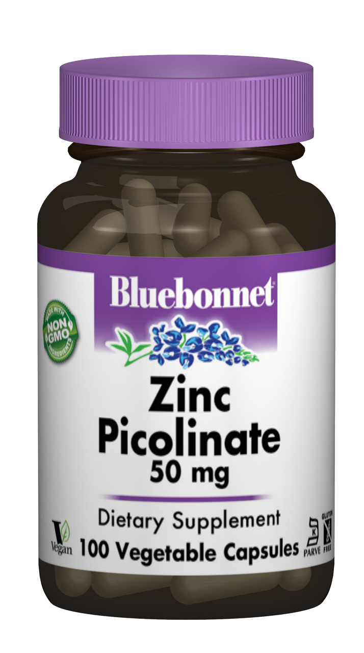 Цинк Піколінат 50 мг, Bluebonnet Nutrition, 100 вегетаріанських капсул