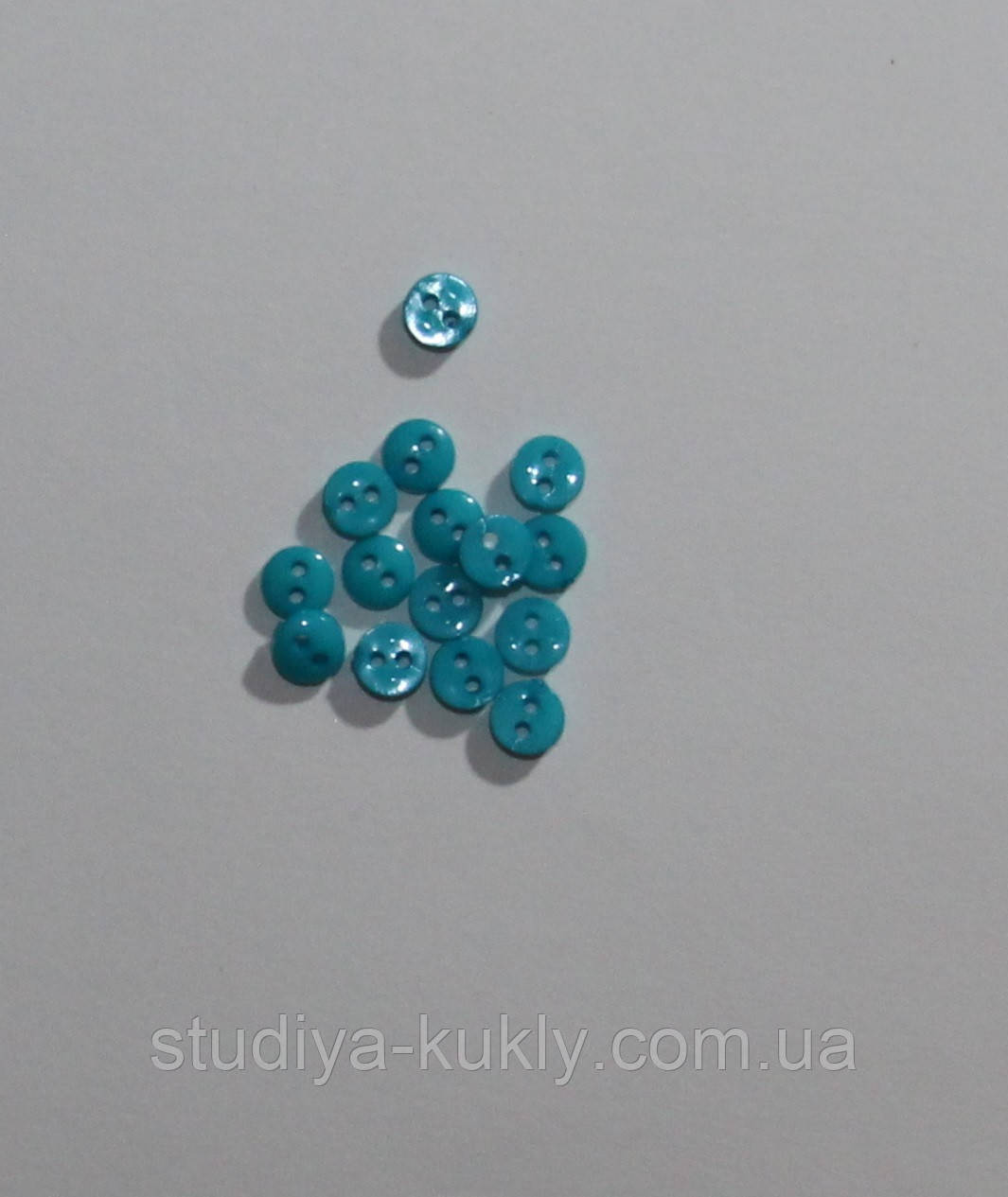 Гудзик для ляльок міні 6 мм. Відтінок синього. № 6.6, фото 1