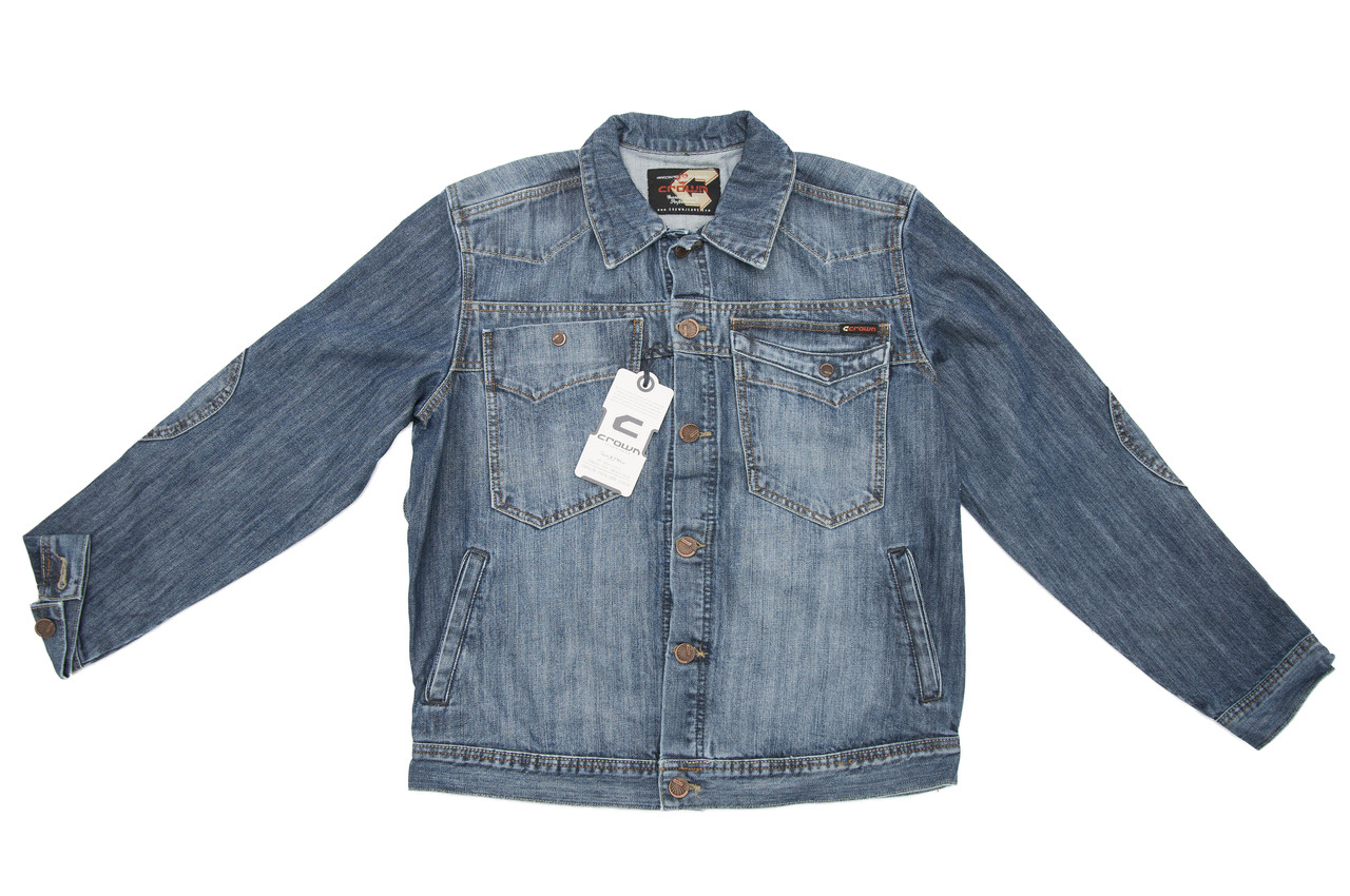 Чоловіча джинсова куртка Crown Jeans модель 487 (Trs FLt JkS) VINTAGE DENIM COLLECTION