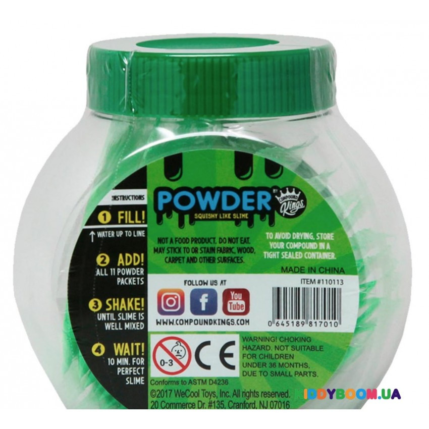Набір для виготовлення лизуна DIY Slime Powder (зелений) Compound Kings 110113_1