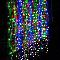 Гірлянда штора 3x3 м 300 LED жовтий, зелений, синій, червоний