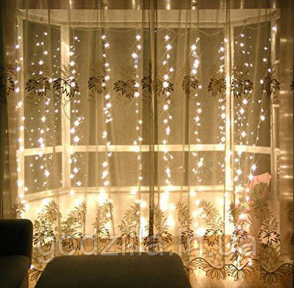 Гірлянда штора 3x6 м 600 LED теплий білий