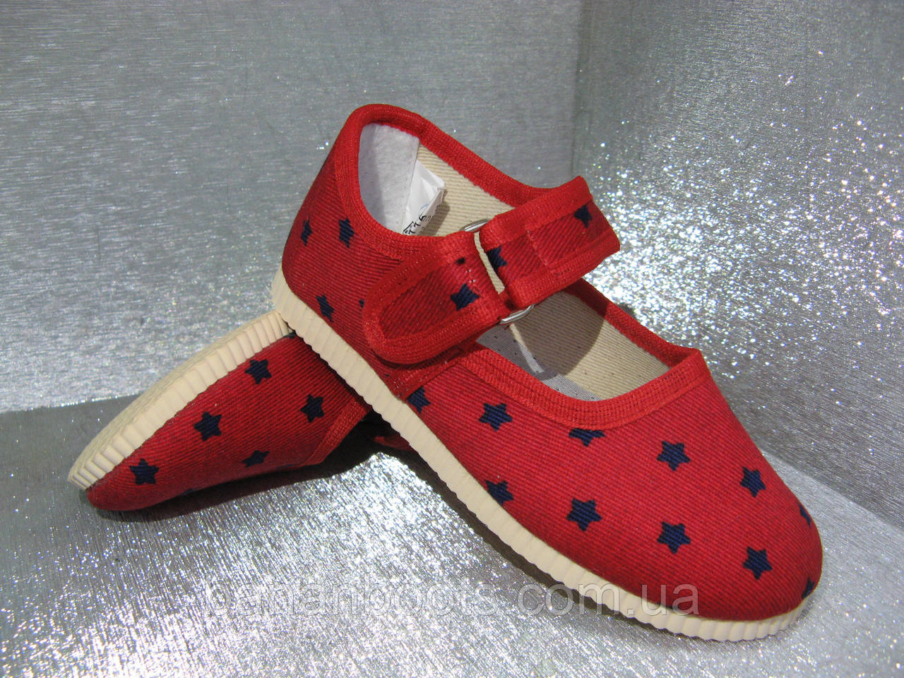 Тапочки дитячі червоні для дівчинки "Зірочки" 25р. Україна