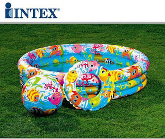 Дитячий надувний басейн Intex + м'яч + коло