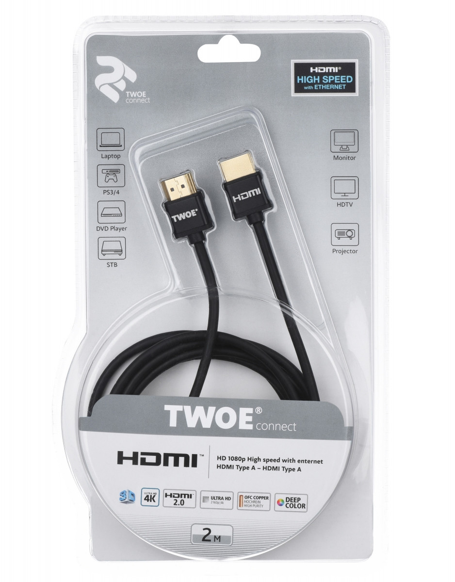 2E Кабель HDMI Ultra Slim 2.0 (AM/AM) [2EW-1119-2m]