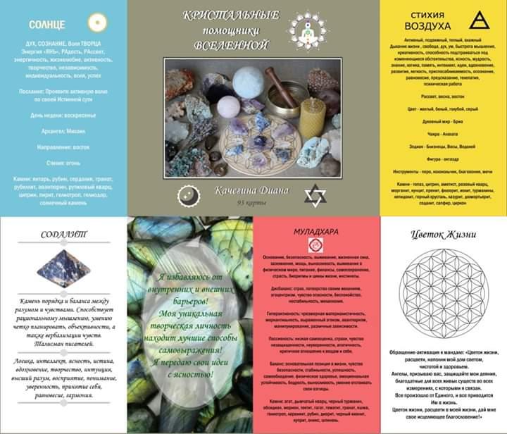 Метафоричні асоціативні карти "Кристальні помічники Всесвіту". Качегина Діана