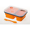 Контейнер силіконовий на 2 відсіки Tramp 900ml з ловилкою TRC-090-orange, фото 2