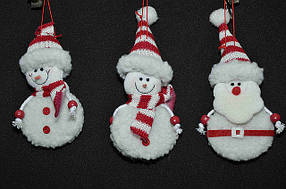 Новорічні прикраси Дід мороз сніговик черв шарф 0271