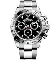 Механіка Rolex Daytona Black ролекс механічний годинник чоловічий срібло-чорний