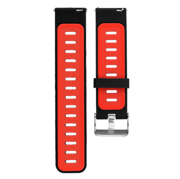 Силіконовий ремінець Sport Dual Color для Amazfit GTR 2 / Pace / Stratos / 22 мм Чорний / Червоний 1899P