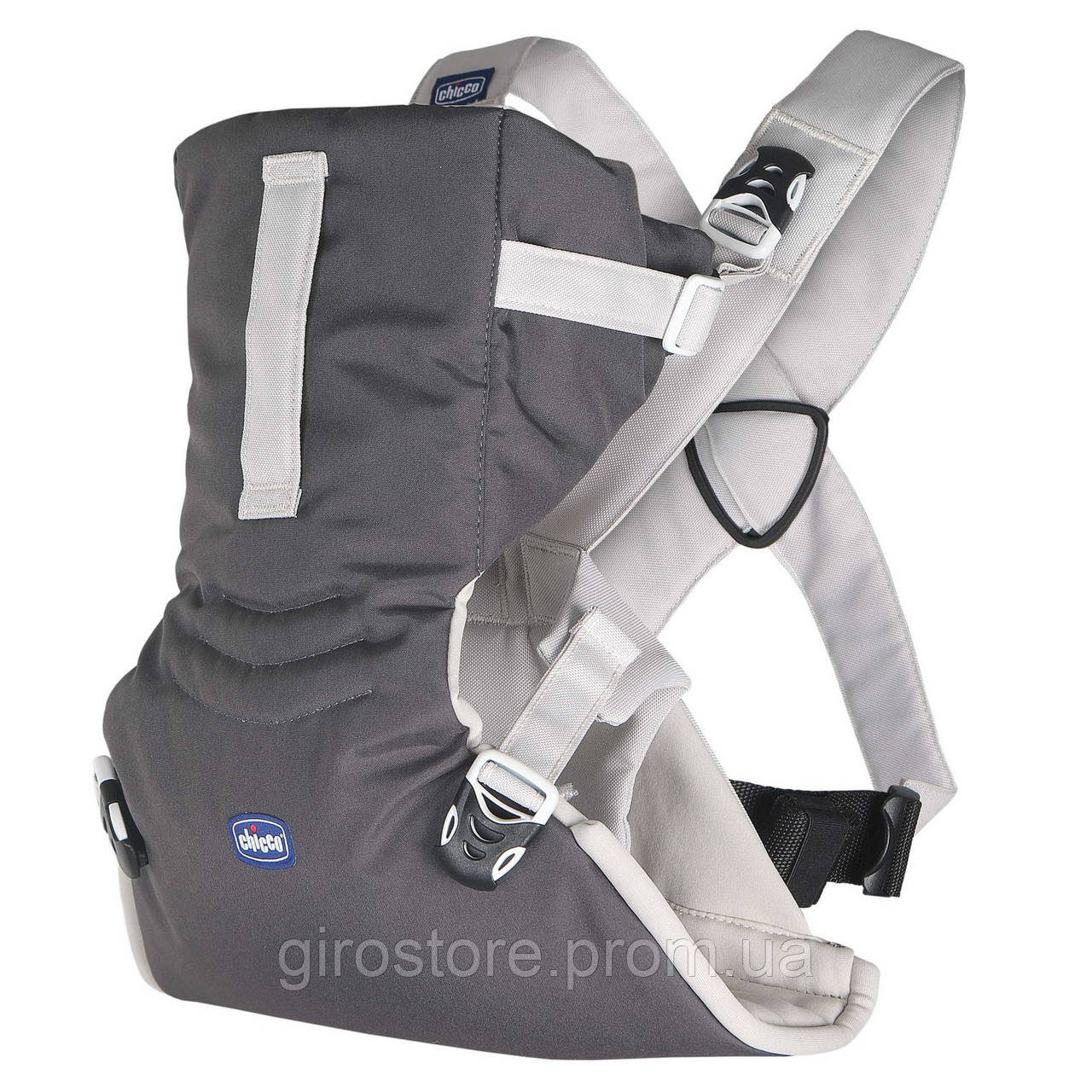 Ерго рюкзак-кенгуру Chicco Easy Fit сірий, для новонароджених, нагрудна переноска для дитини.