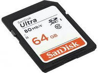 Карта памяти SanDisk 64Гб Ultra SDXC Class 10 Memory Card up to 80 Mbps (SDSDUNC-064G-GZFIN)