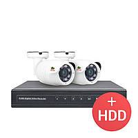 2.0MP Набор для улицы Partizan AHD-23 2xCAM + 1xDVR + HDD