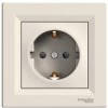 Розетка Schneider (Шнайдер) Asfora з заземл.крем