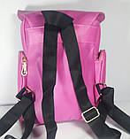 Рюкзак молодіжний для дівчинки "Сова" шкірозамінник малиновий, фото 2