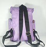 Рюкзак молодіжний для дівчинки "Сова" шкірозамінник бузковий, фото 2