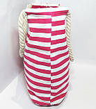 Пляжна сумка текстильна річна дрібна рожева смуга, фото 2