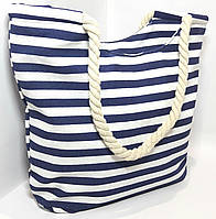 Пляжна сумка літня дрібна синя смуга
