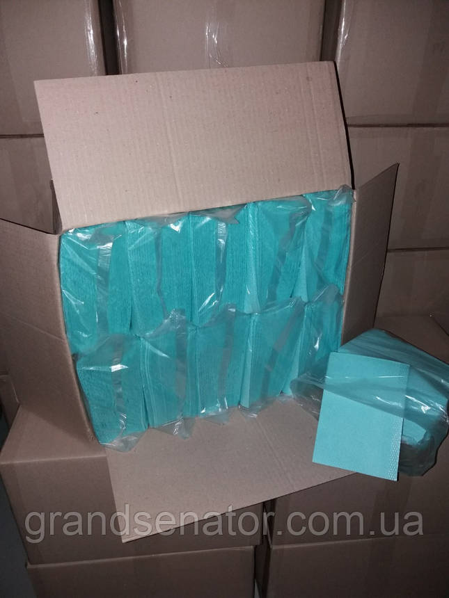 Нагрудники 500шт 3-х шарові блакитні, фото 1