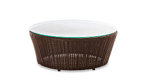 Стола журнальний Мальта без скла, каркас алюміній, позов ротанг Коричневий, he80x30 см (Terico ТМ)