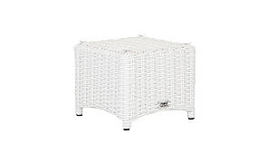 Стіл журнальний Балі без скла, позов, ротанг Білий, 35x35x30 см (Terico ТМ)