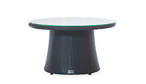Стіл журнальний Рікітея без скла, каркас алюміній, шт.ротанг Графіт, Ø90x47 см (Terico ТМ)