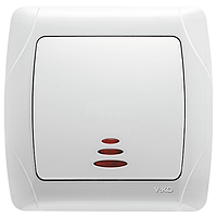 Вимикач 1-кл з підсвіткою білий Viko Carmen 90561019