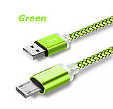 Подовжений USB кабель Micro USB  9 mm салатовий для захищених смартфонів, фото 4