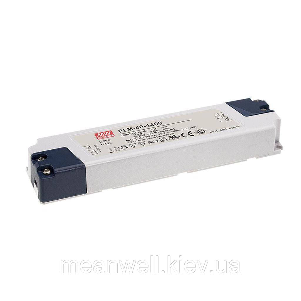 PLM-40-1400 LED драйвер Mean Well 40.6 Вт, 15 ~ 29 VDC, 1050 мА