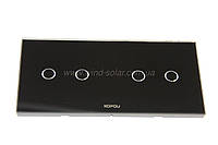 4 канала кнопки Сенсорный выключатель <Kopou оригинал> стекло закаленное для ванной кухни спальни Livolo Kopou