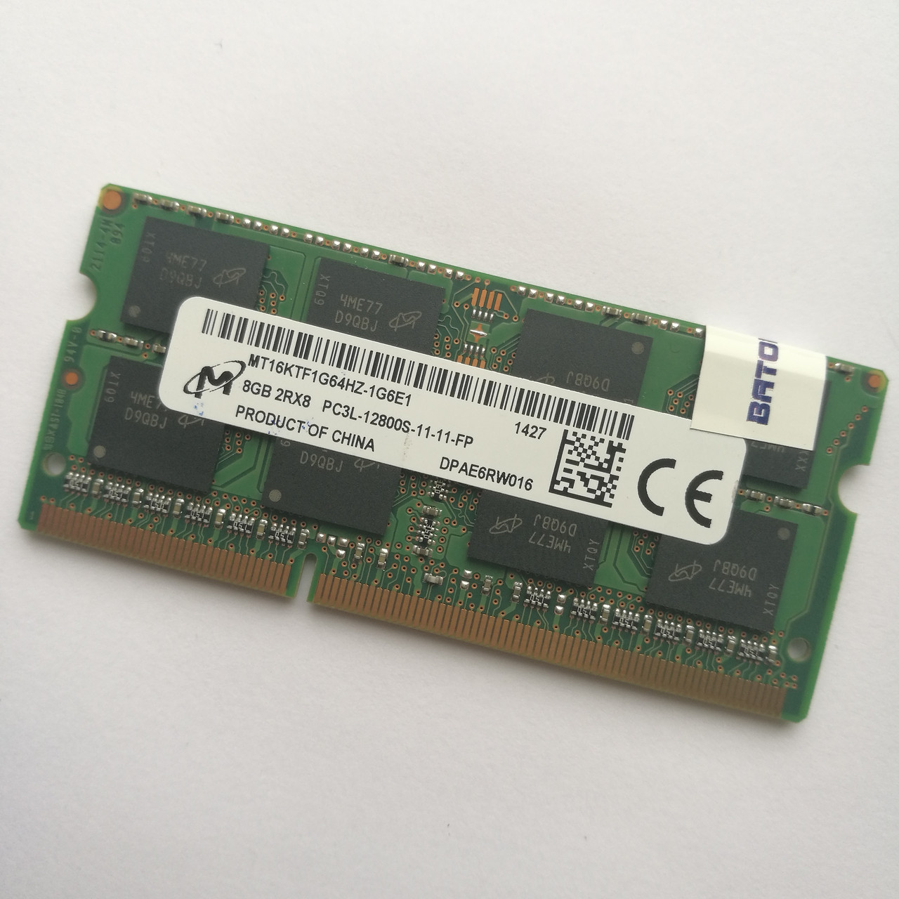 Оперативна пам'ять Micron SODIMM DDR3L 8Gb 1600MHz PC3L-12800s 2R8 CL11 (MT16KTF1G64HZ-1G6E1) Б/В
