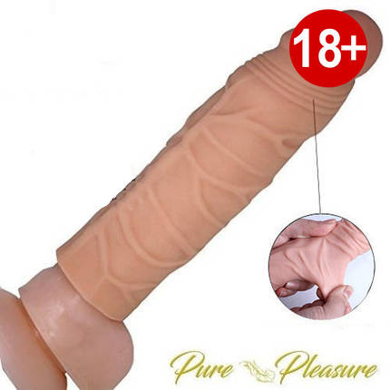 Насадка на пеніс із силікону Pure Pleasure L 20 см подовжувач, фото 2