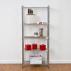 Стелаж металевий хромований, розбірний, на 5 полиць 91х46х182см, для дому, офісів, магазину (SR-0685-5), фото 6