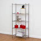 Стелаж металевий хромований, розбірний, на 5 полиць 91х46х182см, для дому, офісів, магазину (SR-0685-5), фото 7