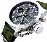 Годинник чоловічий наручний AMST Biden+фірмова коробка в подарунок nylon green-silver-black, фото 3