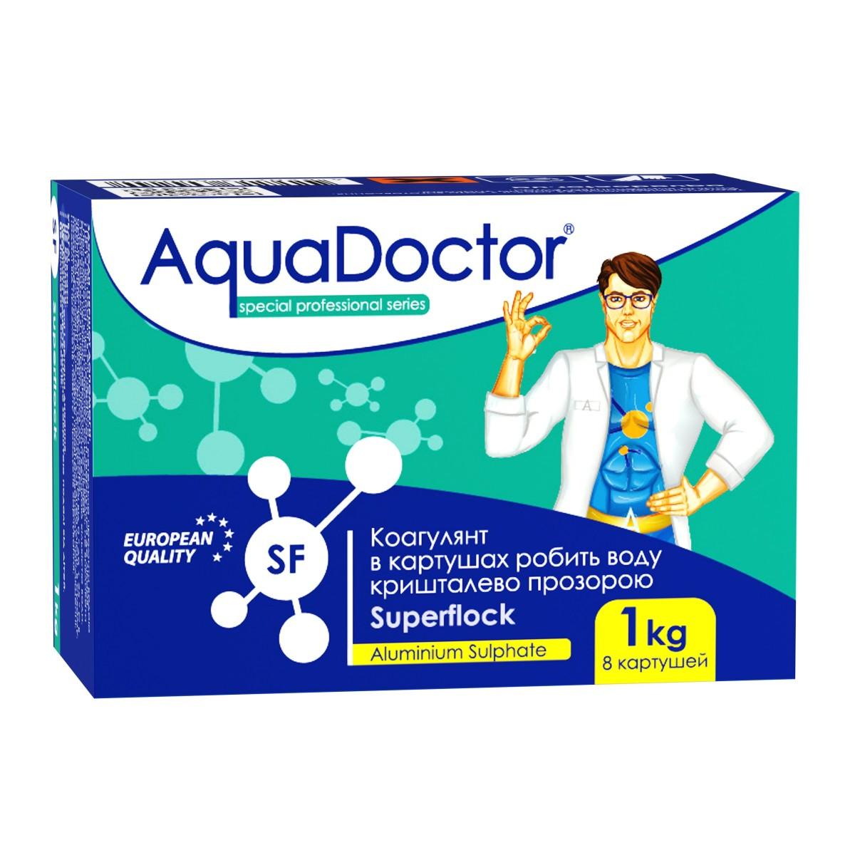 Флокулянт для басейну AquaDoctor SF 1 кг. Хімія для басейну