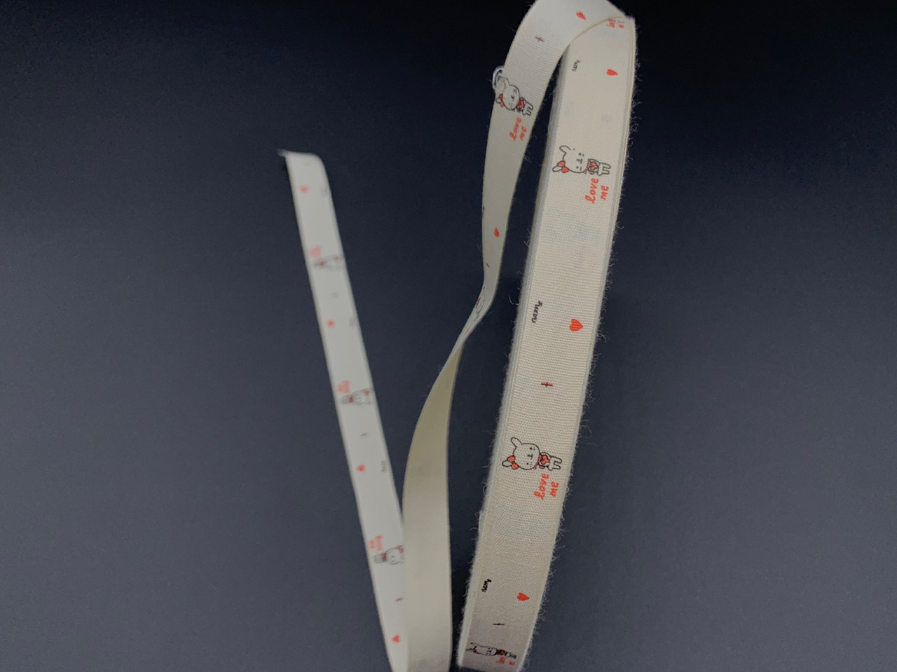 Стрічка декоративна з візерунком. Love me. 1,5 см, фото 1