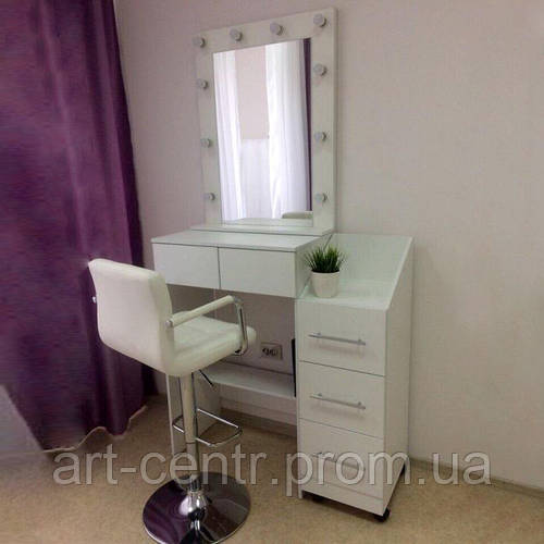 Купить Стол визажиста с передвижной тумбой, гримерный стол с выдвижными ...