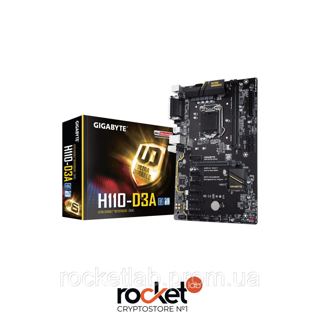 Материнська плата GIGABYTE GA-H110-D3A (6 відеокарт)