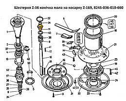 Шестірня косарки Z-16 Польща (малая) Z-16, 8245-036-010-660, фото 2