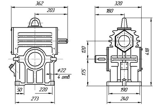Редуктор РЧН-120 креслення Редуктор РЧН-120 чертеж