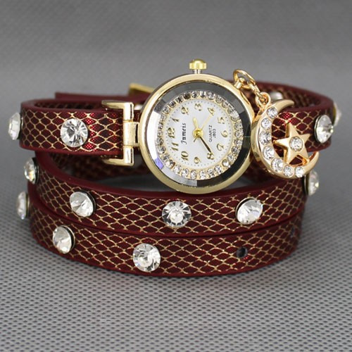 Годинник жіночий Moon red, фото 1