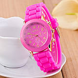 Жіночий наручний силіконовий годинник Geneva pink, фото 3