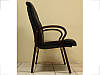 Крісло офісне для конференцій Монако дерево палісандр комбінована шкіра люкс чорна (Діал ТМ), фото 2