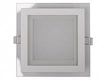 LED панель Luxel квадратная со стеклянным декором, 6W 4000K (DLSG-6N)