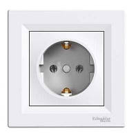 Розетка з заземлюючим контактом Schneider Electric Asfora, білий