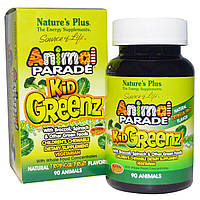 Natures Plus, Таблетки для детей в форме животных из зеленых овощей, 90 животных