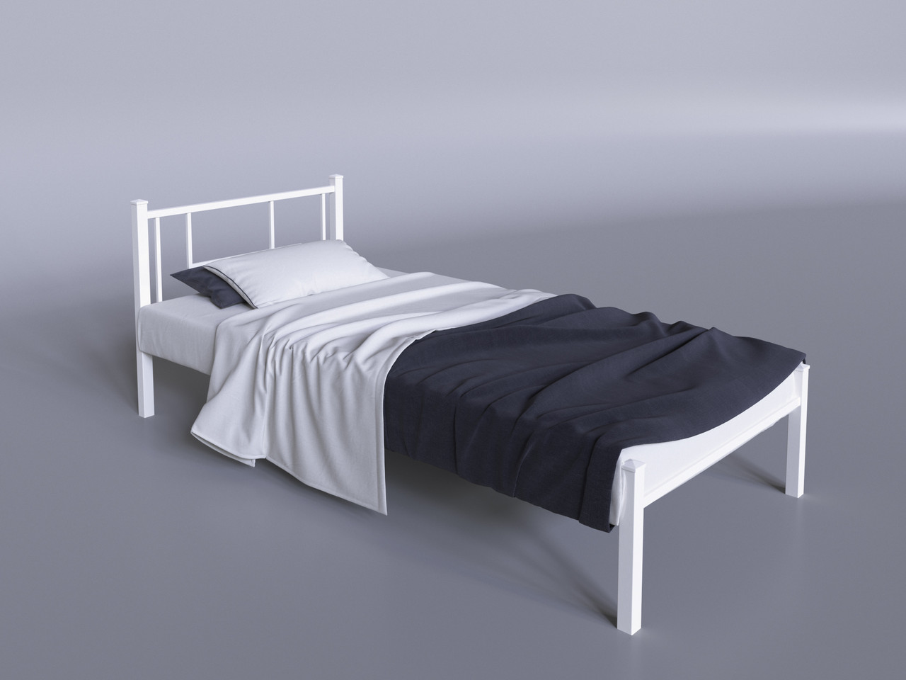 Односпальне ліжко Аміс-міні Тенеро 80х190 см металеве біле