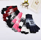 Рукавиці для сенсорних екранів Touch Gloves Snowflake dark blue (синій), фото 3